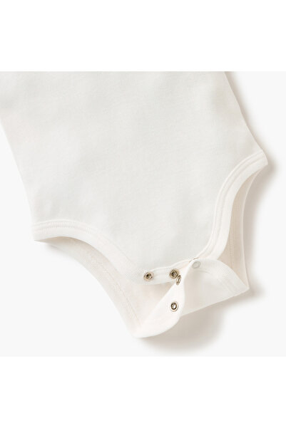 giggles Boat Embroidered Sleeveless Bodysuit with Snap Button Closure