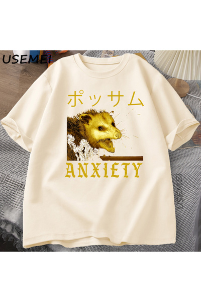 Tarzsokak Tricou Anxiety Possum în stil japonez, confortabil, din bumbac, cu ...