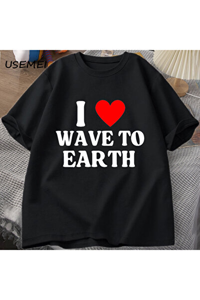 Tarzsokak تي شيرت أحب موجة العالم للرجال والنساء تي شيرت برسومات قلب أحب المو...
