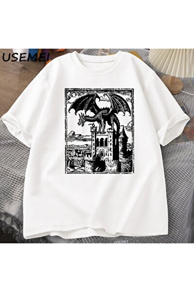 Tarzsokak Tricou Dragon Vintage Dark Graphic Tricou retro Y2k anii '90 Tricou...
