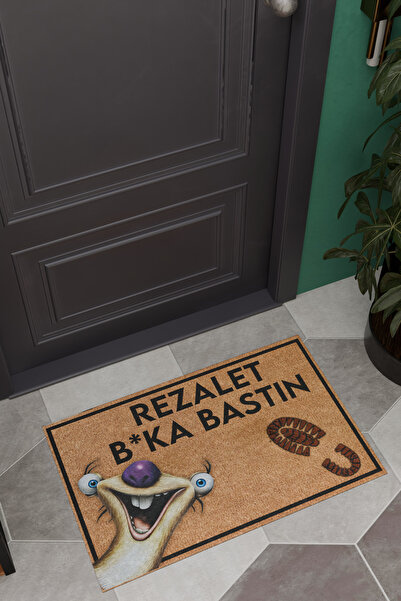 Charmbi Buz Devri Rezalet B*ka Bastın Dekoratif Çok Amaçlı İç ve Dış Kapı Paspası