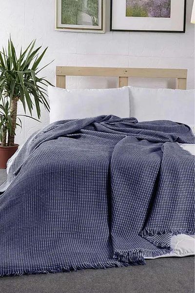 Çeyiz Diyarı Lora Double Single Pique 200X230 cm Navy Blue