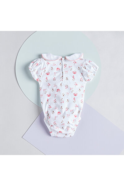 Juniors All-Over Floral Print Bodysuit with Peter Pan Collar