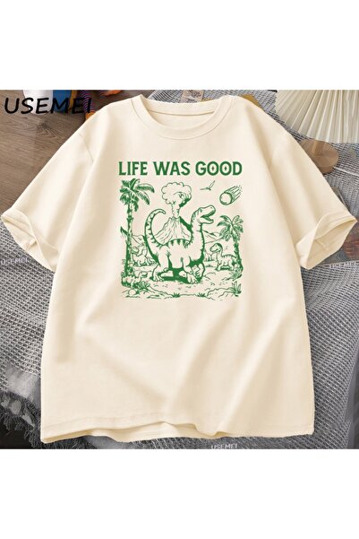 Tarzsokak تي شيرت برسومات ديناصورات مضحكة ريترو 90s تي شيرت عتيق الحياة كانت ...