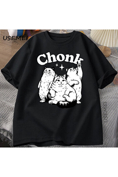 Tarzsokak تي شيرت مضحك على شكل قطة تشونك للرجال والنساء تي شيرت لطيف على شكل ...