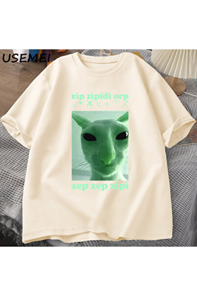 Tarzsokak Tricou amuzant Alien Cat Dank Meme pentru bărbați și femei Brainrot...