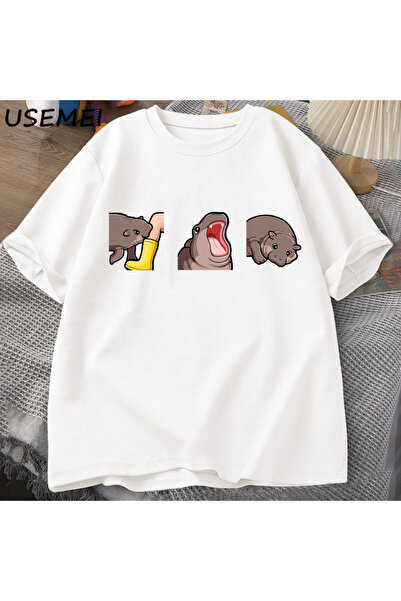 Tarzsokak تي شيرت Moo Deng تي شيرت مضحك للأطفال على شكل فرس النهر Moo Deng Ga...