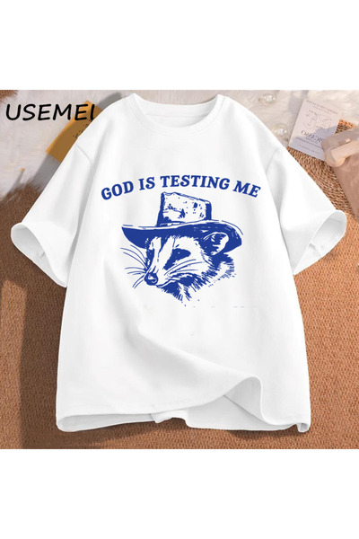 Tarzsokak Dumnezeu mă testează și eu sunt % tricou bărbătesc amuzant din bumb...