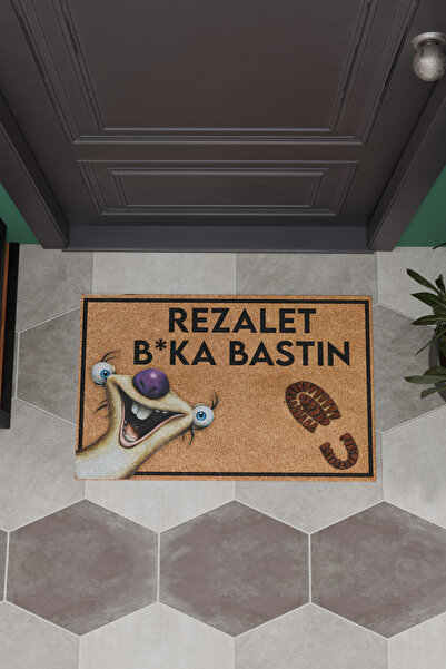 Charmbi Buz Devri Rezalet B*ka Bastın Dekoratif Çok Amaçlı İç ve Dış Kapı Paspası