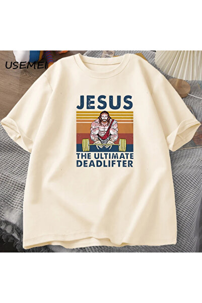 Tarzsokak Jesus ultimate Deadlifter gym workout Out sport Vintage Tricou pent...