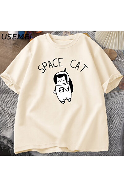 Tarzsokak Μπλουζάκι Space Cat Γάτες στο Διάστημα Αστείο μπλουζάκι Βαμβακερό μ...