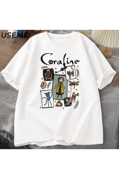 Tarzsokak Koralina Halloween majica za žene i muškarce, jeziva vintage T-shir...
