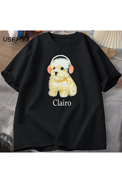 Tarzsokak Tricou Clairo Puppy Headphone Cat Ear Funny Cute Cat Tee Merch Y2k ...