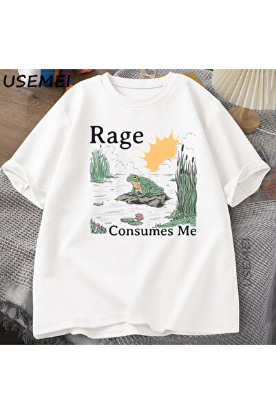 Tarzsokak تي شيرت Anger Is Consuming Me TKurbağalı بركة تي شيرت كلاسيكي للرجا...