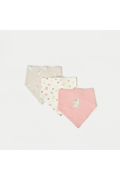 Juniors مريلة موسلين مطبوعة مع زر إغلاق - مجموعة من 3 قطع