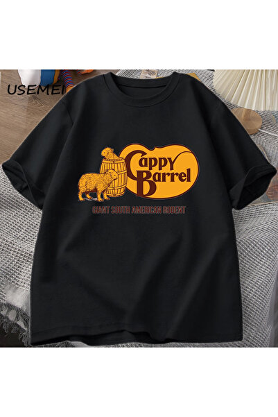 Tarzsokak Tricou Cappy barrel Capybara pentru bărbați, vară, din bumbac, cu m...