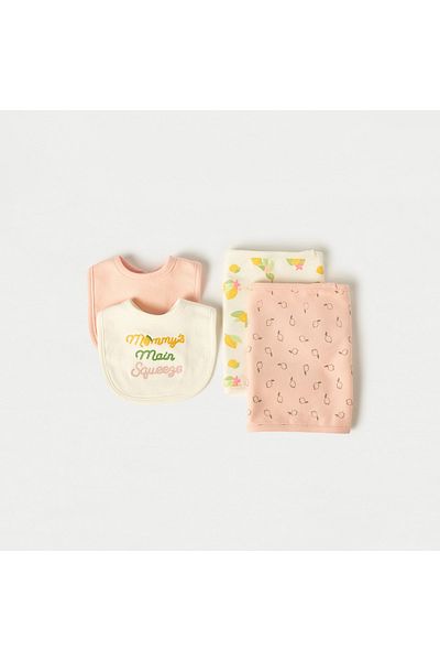 Juniors 4-Piece Bib and Burp Cloth Set