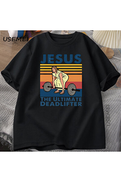 Tarzsokak Tricou Jesus Ultimate Deadlifter Tricou Religios Faith Fitness Tric...