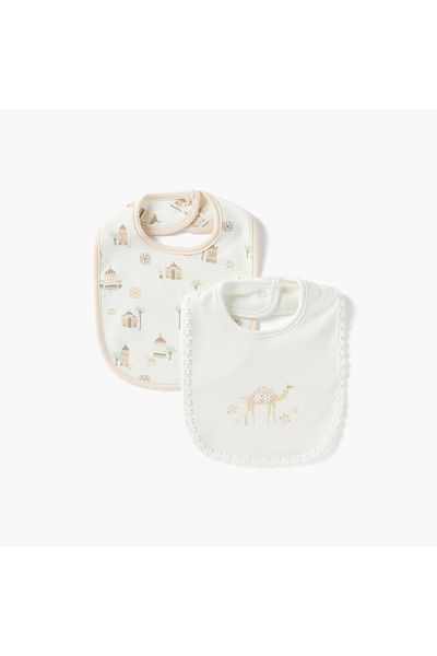 Juniors Printed Bib with Snap Button Closure - Set of 2