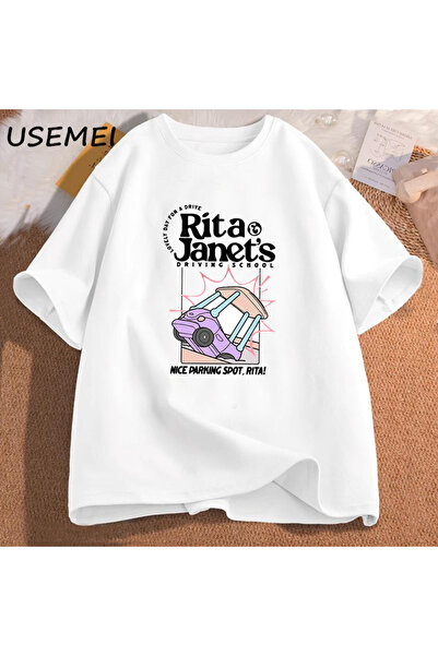 Tarzsokak Тениска на автошколата на Рита и Джанет Тениска с забавен принт за ...