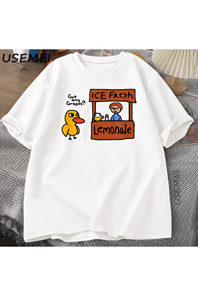 Tarzsokak Тениска с грозде Забавна тениска с патешка песен Удобна лятна тенис...