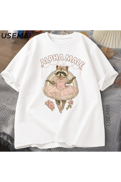 Tarzsokak تي شيرت ألفا رجالي من القطن بأكمام قصيرة مطبوع عليه رسوم مضحكة تي ش...