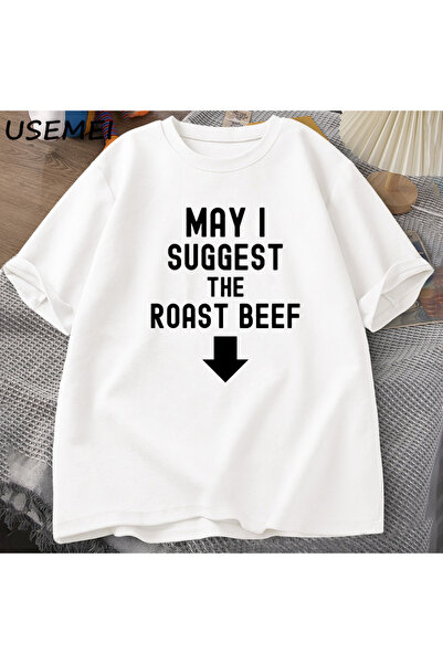 Tarzsokak Tricou Roast Beef Funny Adult Printed Tricou Bărbați Bumbac cu mâne...