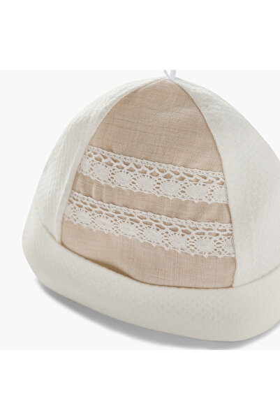 giggles Embroidered Beanie Cap with knot Detail