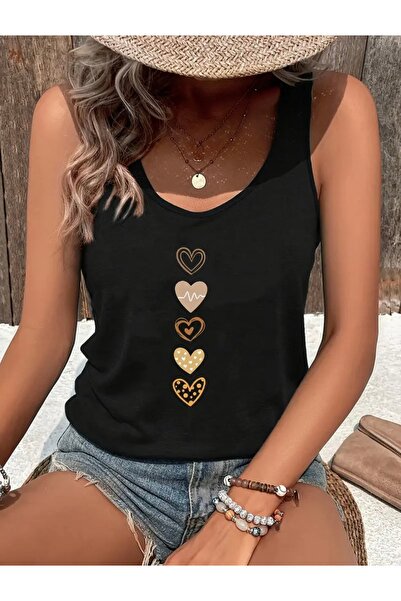 NOFLEN ΓΥΝΑΙΚΕΙΟ T-SHIRT ΜΕ ΣΤΑΜΠΑ ΚΑΡΔΙΑΣ