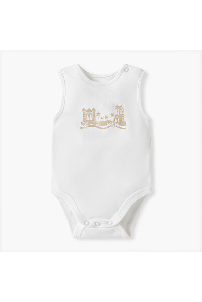 Juniors Printed Sleeveless Bodysuit with Button Closure - Set of 2