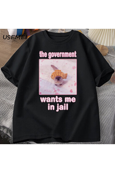 Tarzsokak Tricou cu meme amuzant cu pisici: Guvernul mă cere în închisoare pe...