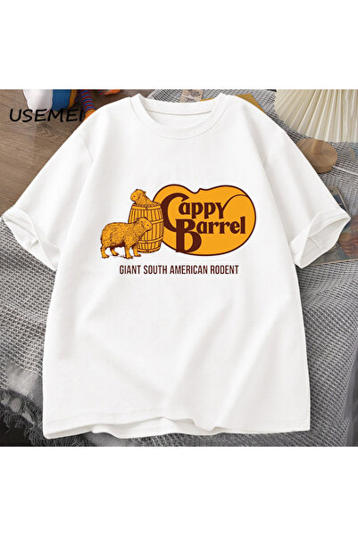 Tarzsokak Tricou Cappy barrel Capybara pentru bărbați, vară, din bumbac, cu m...