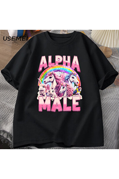 Tarzsokak Tricou Alfa pentru bărbați Unicorn Ironic Vintage anii 90 Tricou re...