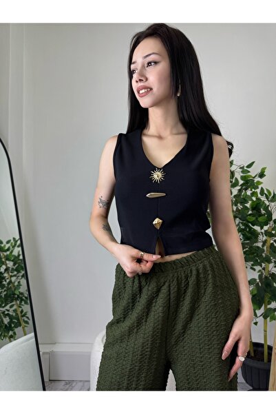 Butik ALTIN DETAYLI CROP BLUZ