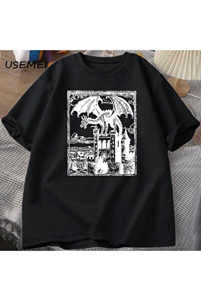 Tarzsokak Tricou Dragon Vintage Dark Graphic Tricou retro Y2k anii '90 Tricou...