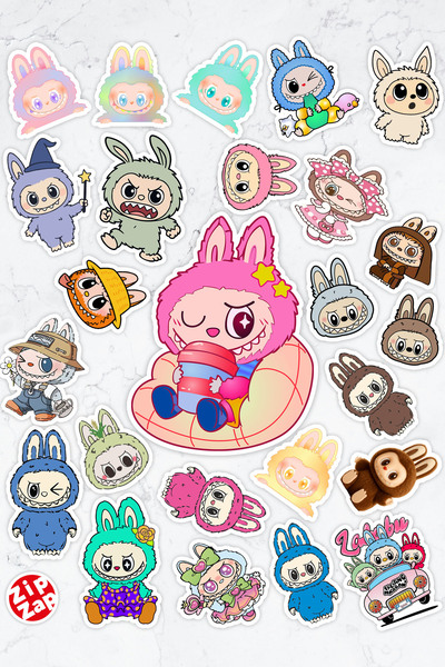 ZipZap مجموعة ملصقات لابوبو لاصقة للهاتف المحمول (25 قطعة)