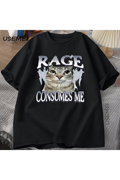 Tarzsokak Tricou cu pisică „Anger Consumes Me” Tricou amuzant cu pisică impri...