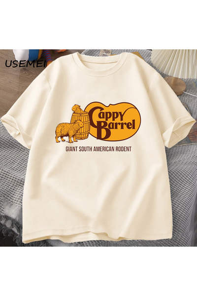 Tarzsokak Tricou Cappy barrel Capybara pentru bărbați, vară, din bumbac, cu m...