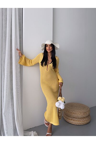 erki triko Pareo Knitwear Dress with Openwork Accessories