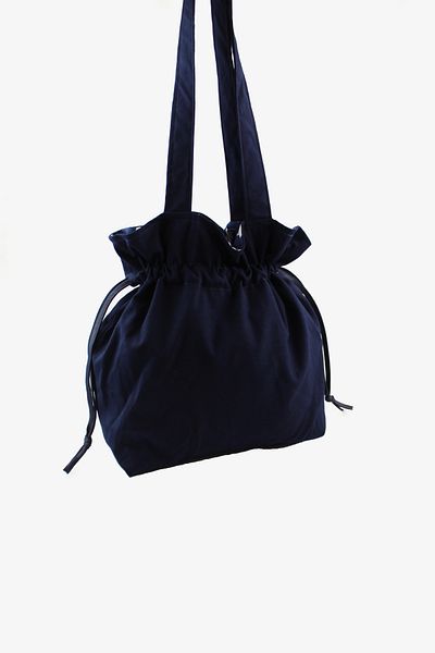 İLKYAZ Μπλε Navy Shopper με μοτίβο υφασμάτινη τσάντα διπλής όψης 35x35x10 εκ.