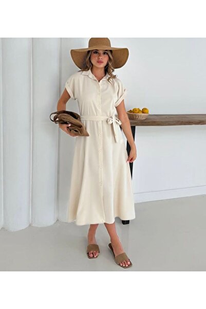 Paydey Φόρεμα μίντι με κουμπιά και ζώνη