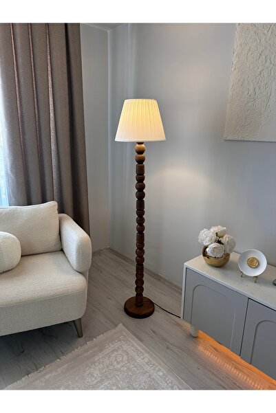 lazzir handle Ahşap Lüx Lambader 7 Cm Çap(BAŞLIK DAHİL)ceviz Renk