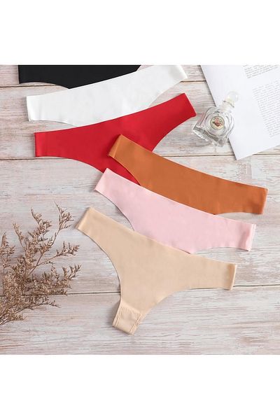 CEGEB 6 Pack Laser Cut Women's Thong Panties 6 Pack