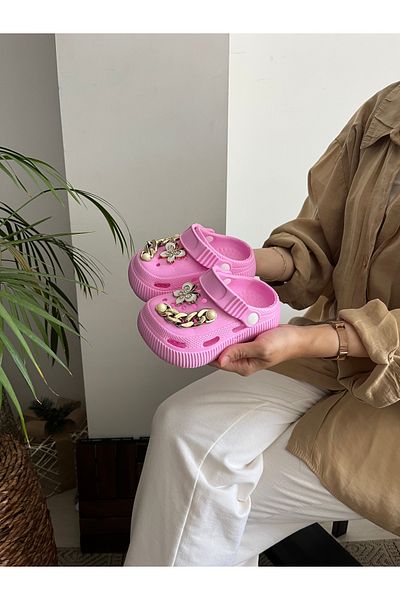 Behtah Kundura Girls Boys Cross Jibbitz Fancy Gift Closed Front Garden Pool Daily Sandals Slippers