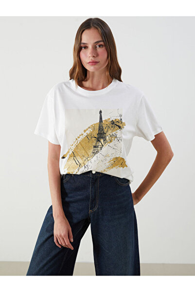 LC Waikiki Νέα σεζόν Crew Neck Printed Γυναικείο Tisort - S5QQ32Z8