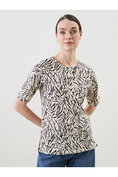 LC Waikiki Trendlucky Women's 100% Cotton T-Shirt with Pattern on the Back