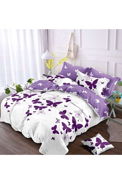 Kotonia Home Thick and Fine Bed Linen, 6 Pieces, Xxl - Butterfly Pattern, Yoyo, 05