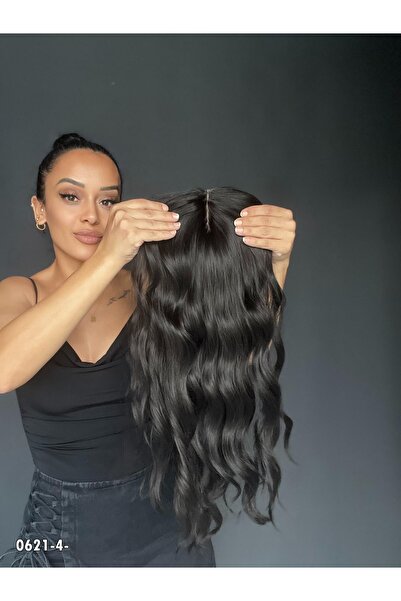 Suzan Peruk Gerçek Saç Dokusunda Sentetik Tül Tepelik Tepe kısmı cilt görünümlü VİDEOLU ÜRÜN