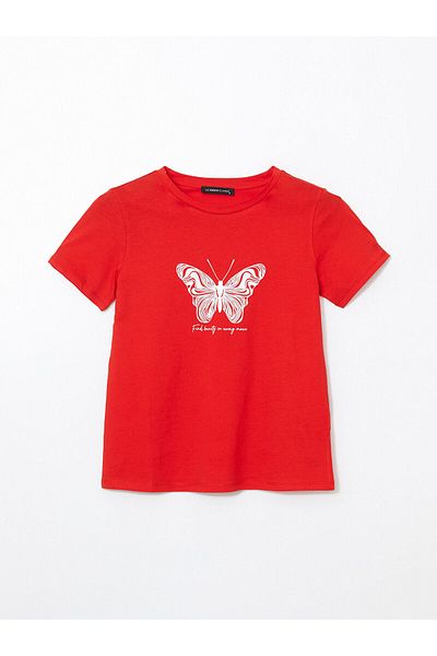 LC Waikiki New Season Crew Neck Printed Combed Cotton Women's T-Shirt - S5Jd43Z8