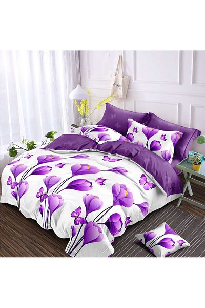 Kotonia Home Finet Thick Bed Linen 6 Pieces Xxl - Floral Pattern, Yoyo, 01